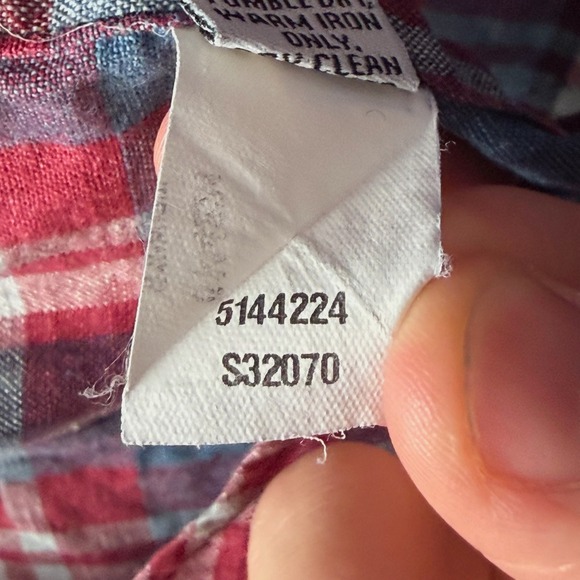 Sid Mashburn Slim Fit 100% Linen Button Down Shirt Men Large Red Blue Plaid - Picture 8 of 11